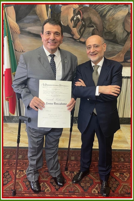 Tonino Boccadamo insignito dell’onorificenze al Merito della Repubblica Italiana